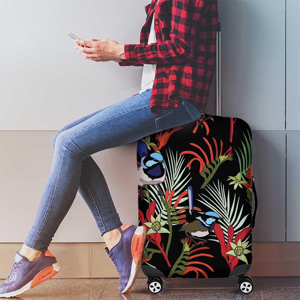 Australia Kangaroo Paw And Splendid Fairy-wren Luggage Cover Sameless Style