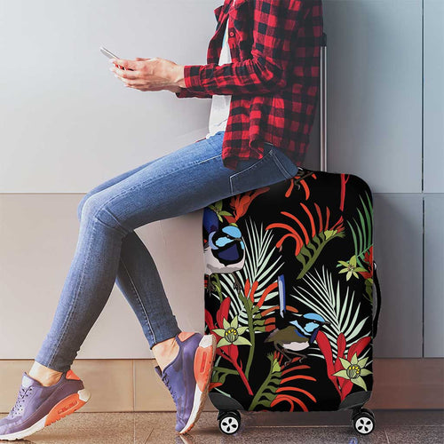 Australia Kangaroo Paw And Splendid Fairy-wren Luggage Cover Sameless Style