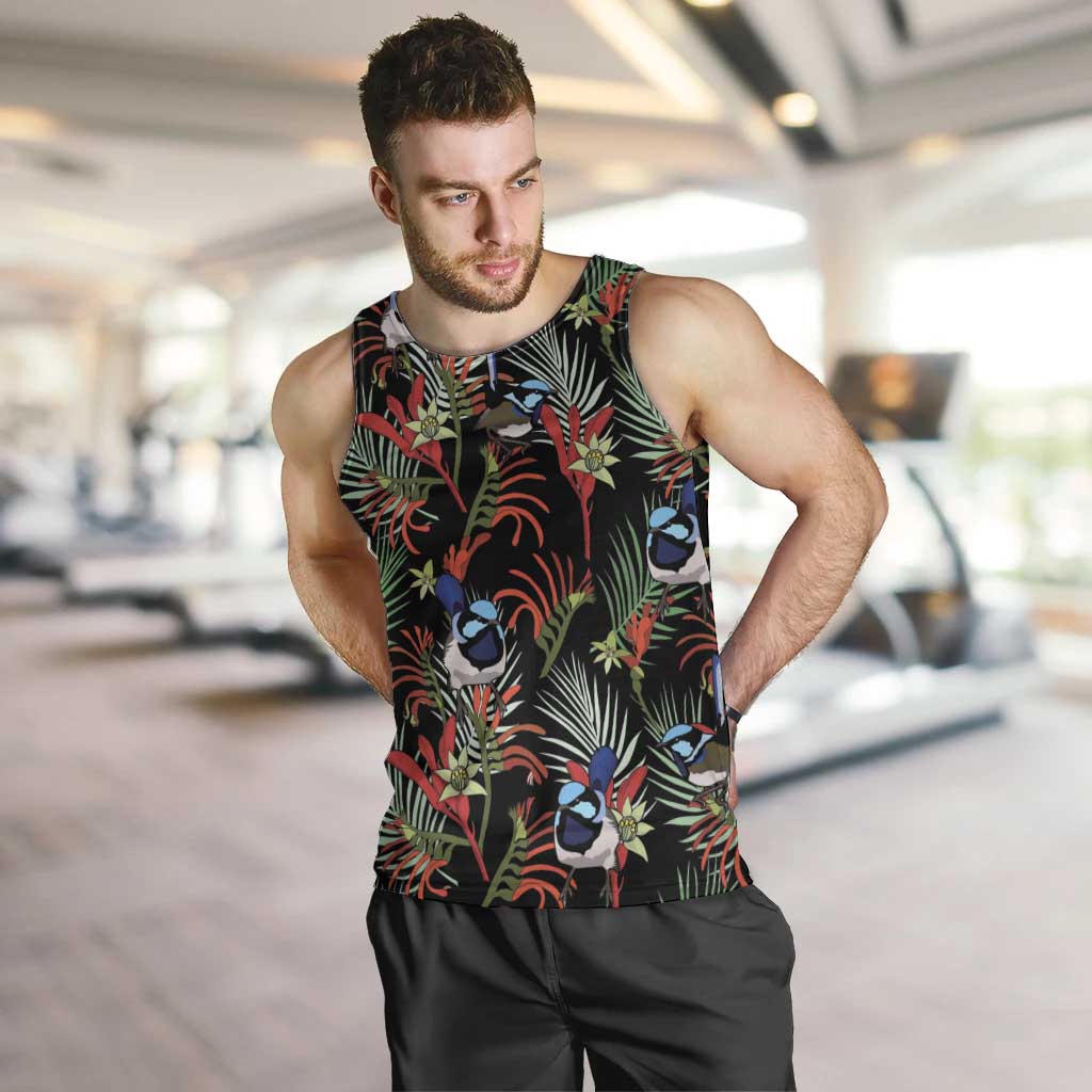Australia Kangaroo Paw And Splendid Fairy-wren Men Tank Top Sameless Style