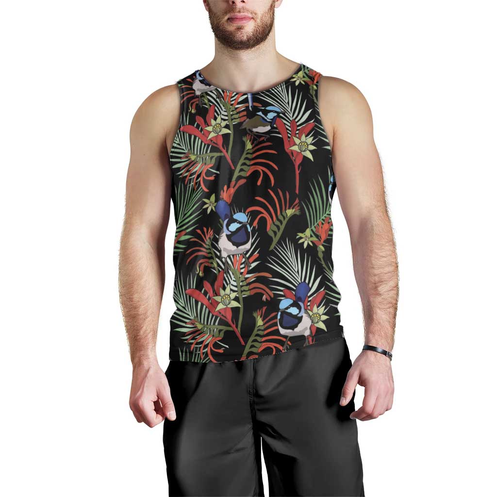 Australia Kangaroo Paw And Splendid Fairy-wren Men Tank Top Sameless Style