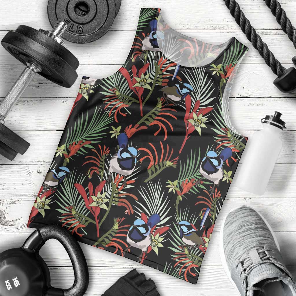 Australia Kangaroo Paw And Splendid Fairy-wren Men Tank Top Sameless Style
