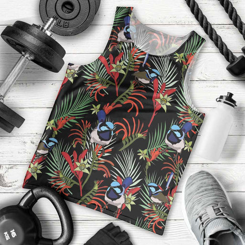 Australia Kangaroo Paw And Splendid Fairy-wren Men Tank Top Sameless Style