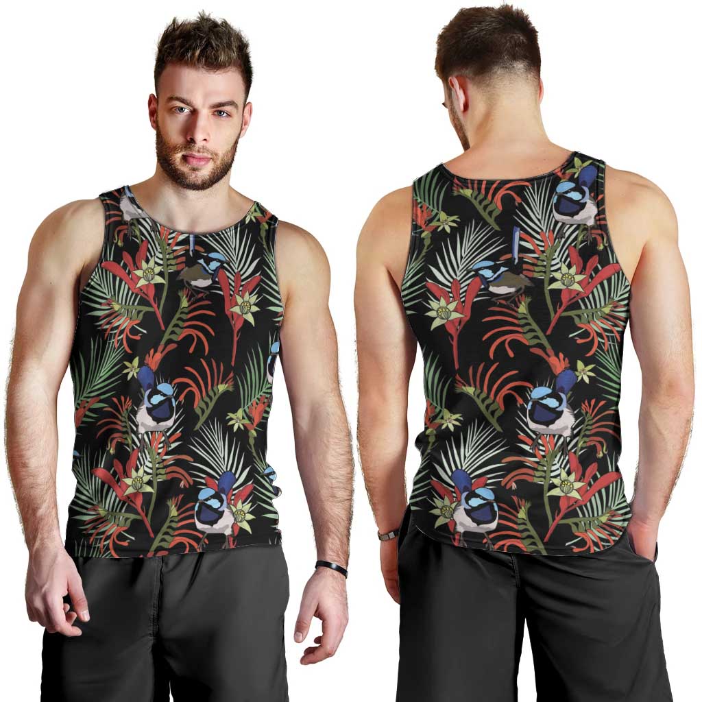 Australia Kangaroo Paw And Splendid Fairy-wren Men Tank Top Sameless Style