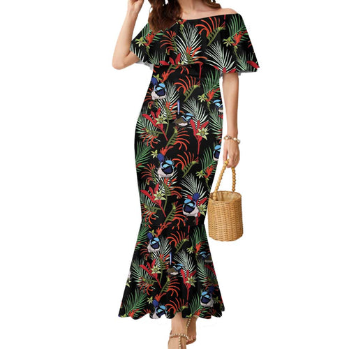 Australia Kangaroo Paw And Splendid Fairy-wren Mermaid Dress Sameless Style