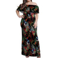 Australia Kangaroo Paw And Splendid Fairy-wren Off Shoulder Maxi Dress Sameless Style