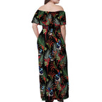Australia Kangaroo Paw And Splendid Fairy-wren Off Shoulder Maxi Dress Sameless Style