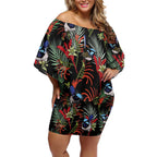Australia Kangaroo Paw And Splendid Fairy-wren Off Shoulder Short Dress Sameless Style