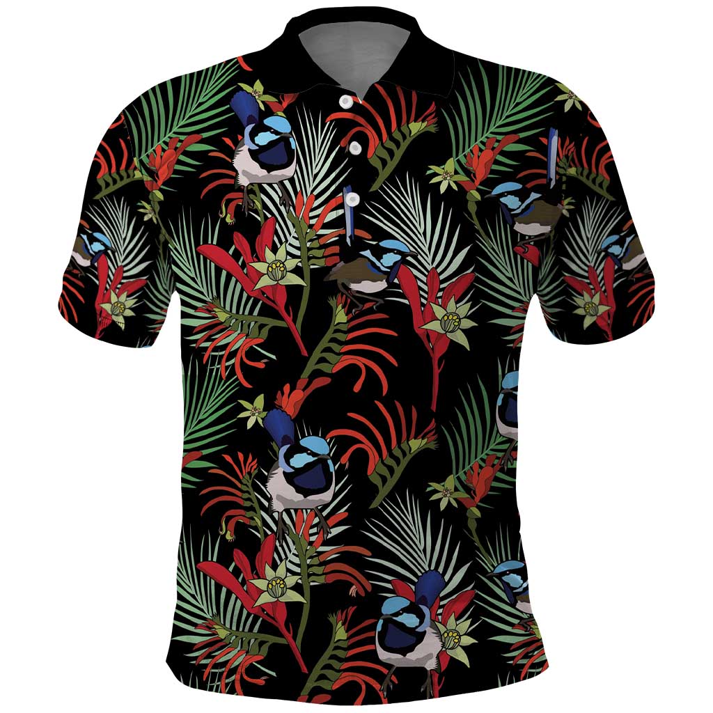 Australia Kangaroo Paw And Splendid Fairy-wren Polo Shirt Sameless Style