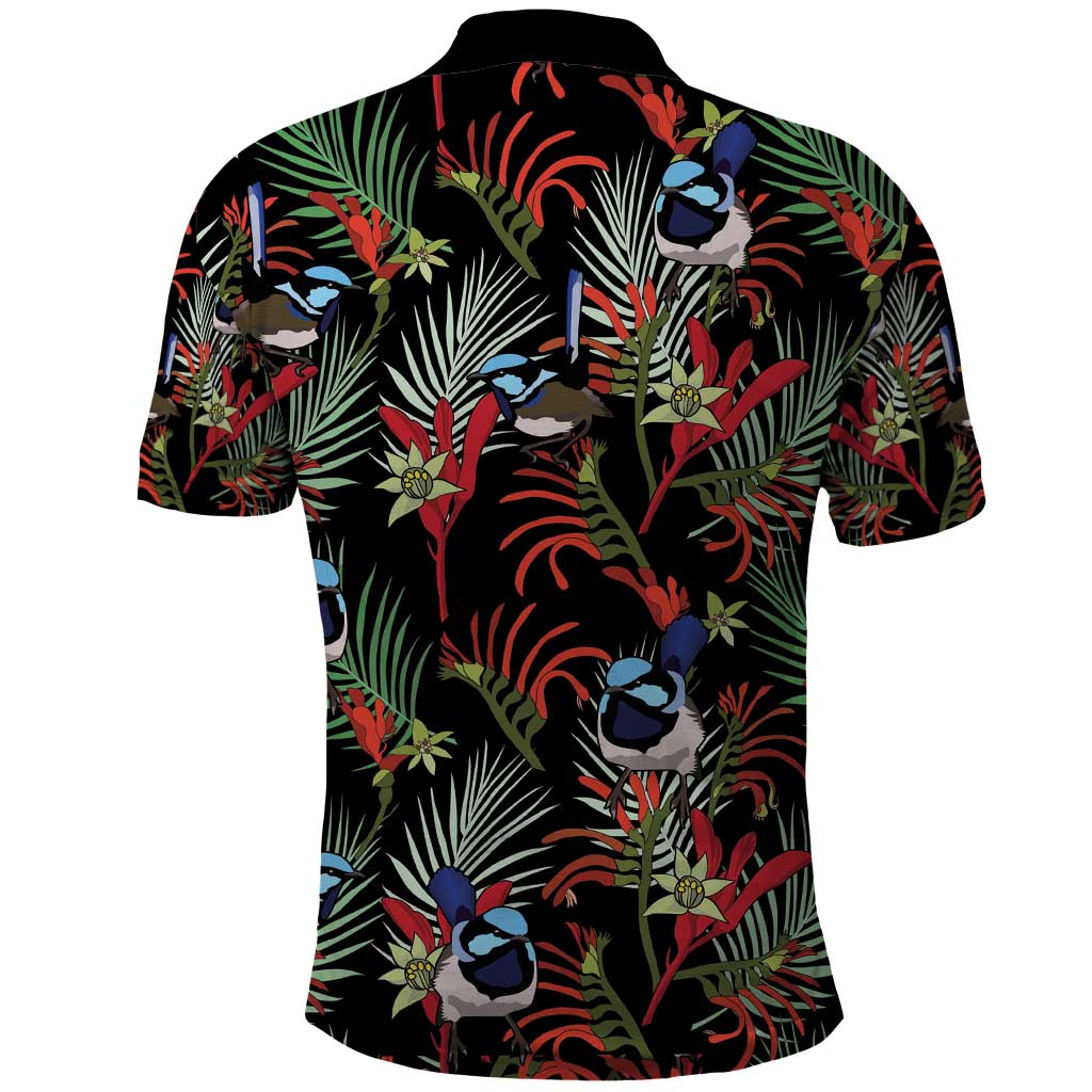 Australia Kangaroo Paw And Splendid Fairy-wren Polo Shirt Sameless Style