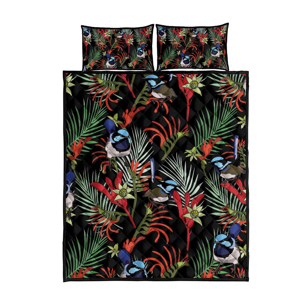 Australia Kangaroo Paw And Splendid Fairy-wren Quilt Bed Set Sameless Style