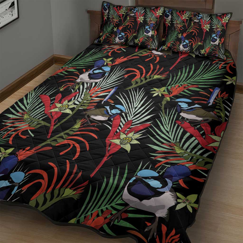 Australia Kangaroo Paw And Splendid Fairy-wren Quilt Bed Set Sameless Style