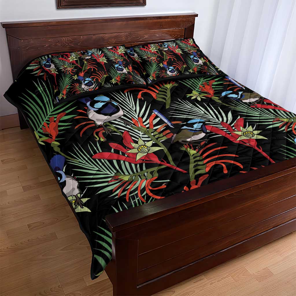 Australia Kangaroo Paw And Splendid Fairy-wren Quilt Bed Set Sameless Style
