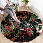 Australia Kangaroo Paw And Splendid Fairy-wren Round Carpet Sameless Style