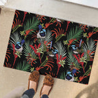 Australia Kangaroo Paw And Splendid Fairy-wren Rubber Doormat Sameless Style