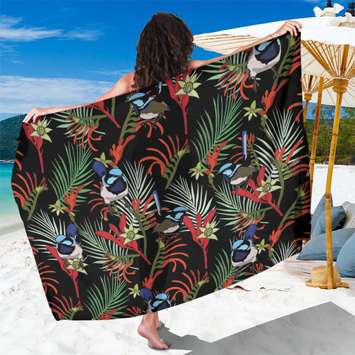 Australia Kangaroo Paw And Splendid Fairy-wren Sarong Sameless Style