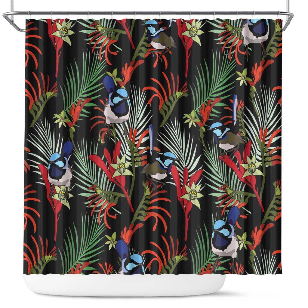 Australia Kangaroo Paw And Splendid Fairy-wren Shower Curtain Sameless Style