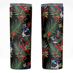 Australia Kangaroo Paw And Splendid Fairy-wren Skinny Tumbler Sameless Style