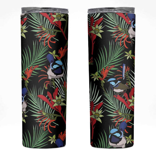 Australia Kangaroo Paw And Splendid Fairy-wren Skinny Tumbler Sameless Style