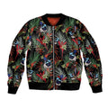 Australia Kangaroo Paw And Splendid Fairy-wren Sleeve Zip Bomber Jacket Sameless Style