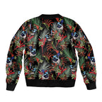 Australia Kangaroo Paw And Splendid Fairy-wren Sleeve Zip Bomber Jacket Sameless Style