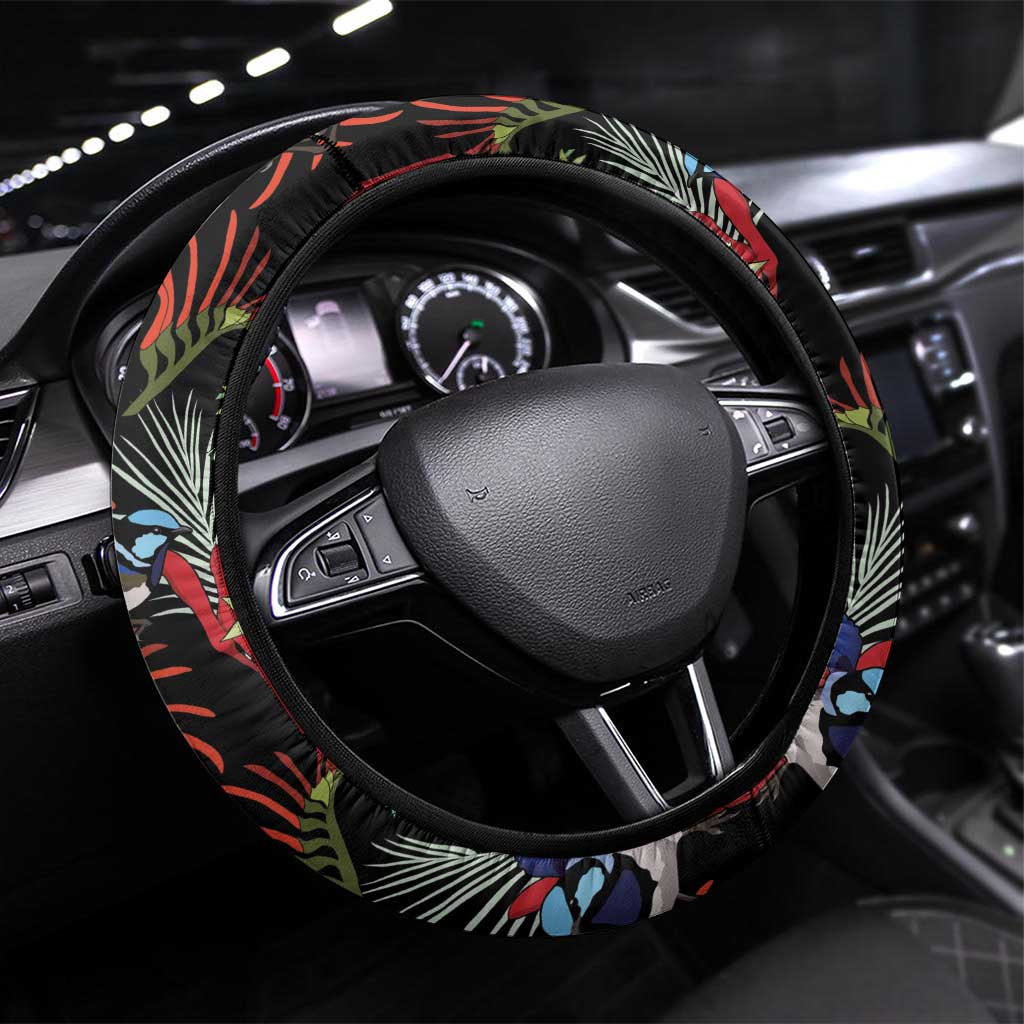 Australia Kangaroo Paw And Splendid Fairy-wren Steering Wheel Cover Sameless Style