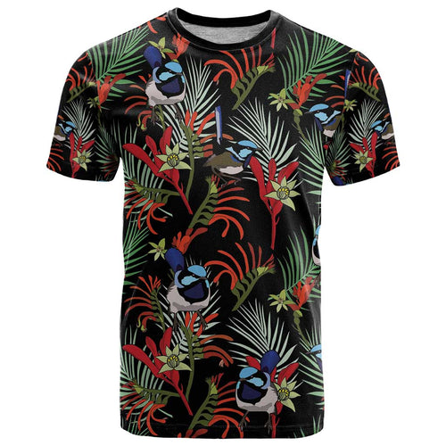Australia Kangaroo Paw And Splendid Fairy-wren T Shirt Sameless Style