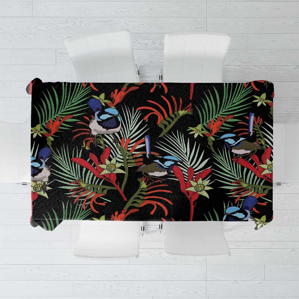 Australia Kangaroo Paw And Splendid Fairy-wren Tablecloth Sameless Style
