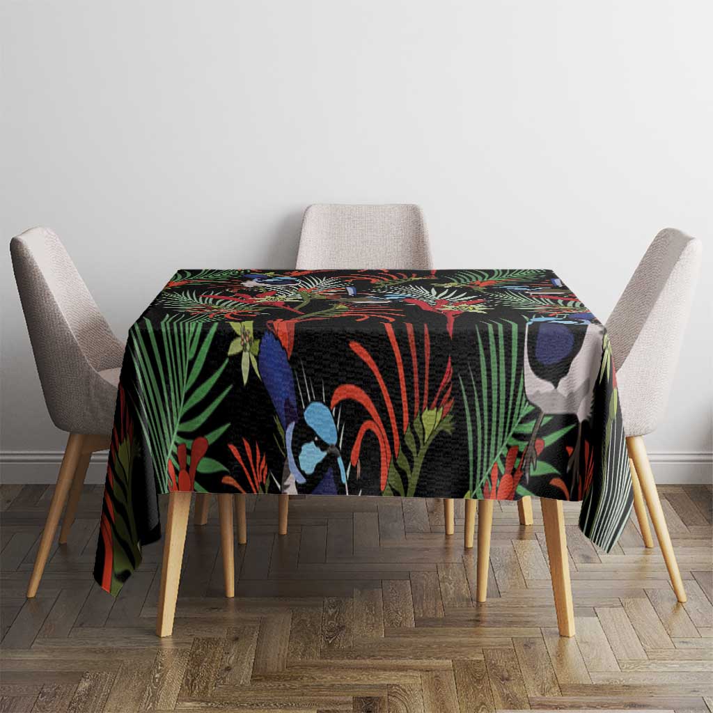Australia Kangaroo Paw And Splendid Fairy-wren Tablecloth Sameless Style