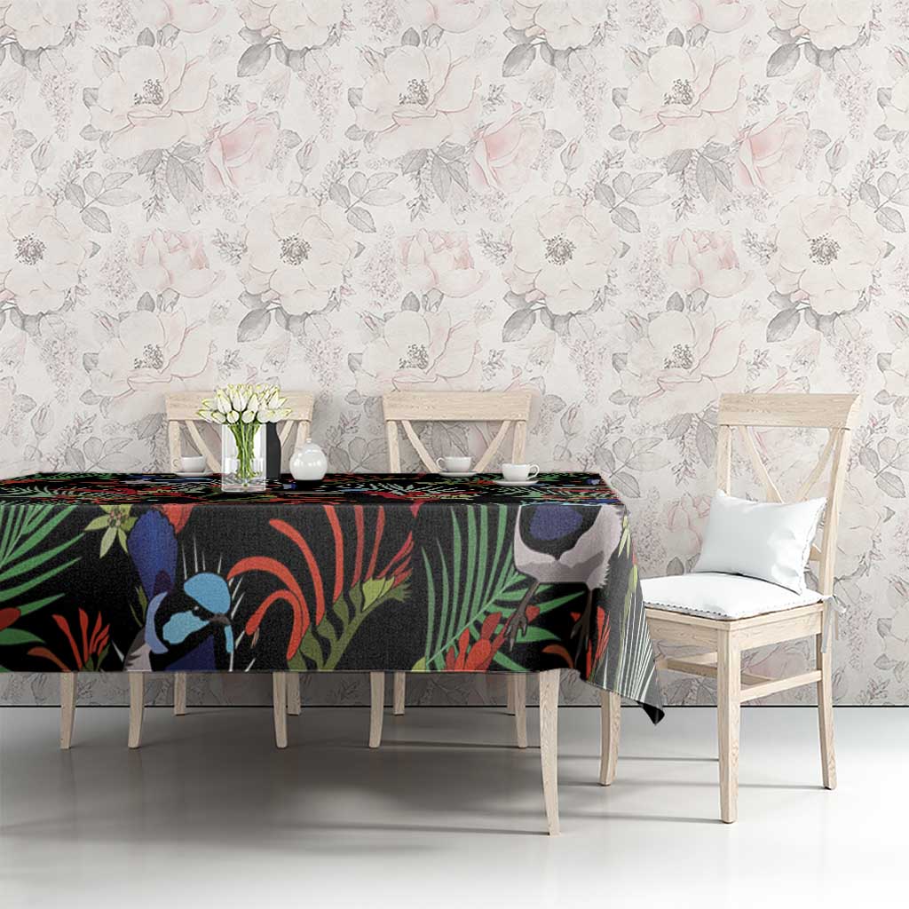 Australia Kangaroo Paw And Splendid Fairy-wren Tablecloth Sameless Style