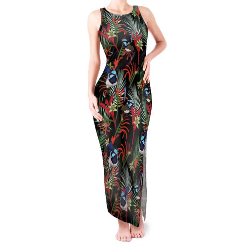 Australia Kangaroo Paw And Splendid Fairy-wren Tank Maxi Dress Sameless Style