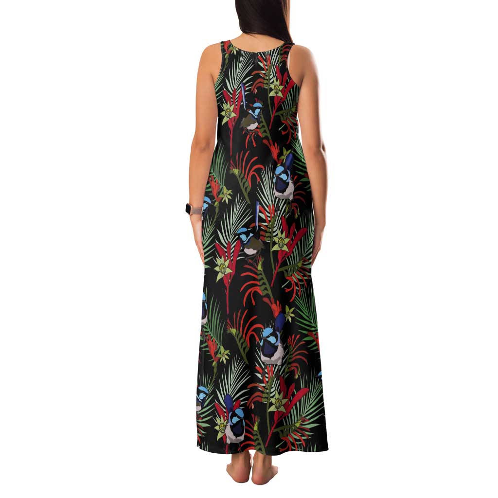 Australia Kangaroo Paw And Splendid Fairy-wren Tank Maxi Dress Sameless Style