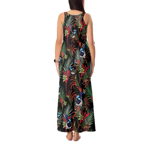 Australia Kangaroo Paw And Splendid Fairy-wren Tank Maxi Dress Sameless Style