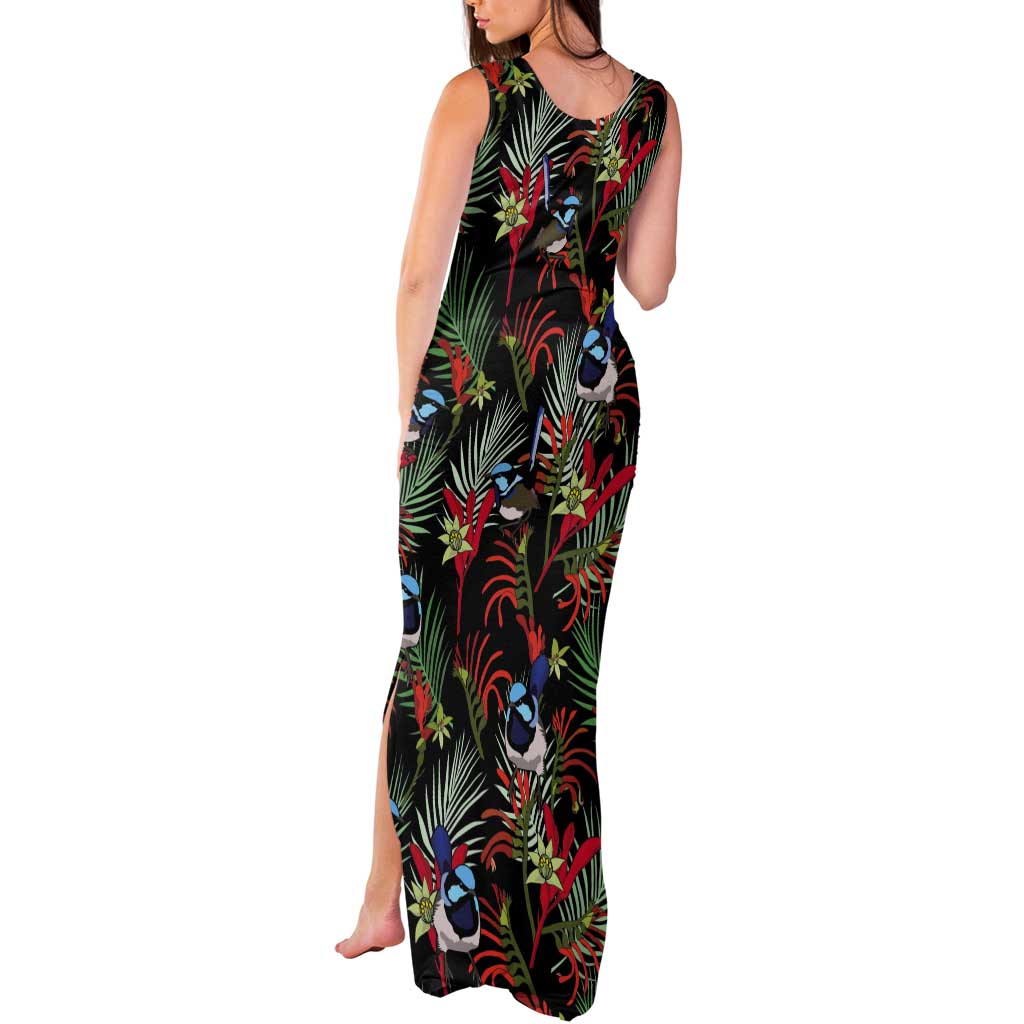 Australia Kangaroo Paw And Splendid Fairy-wren Tank Maxi Dress Sameless Style