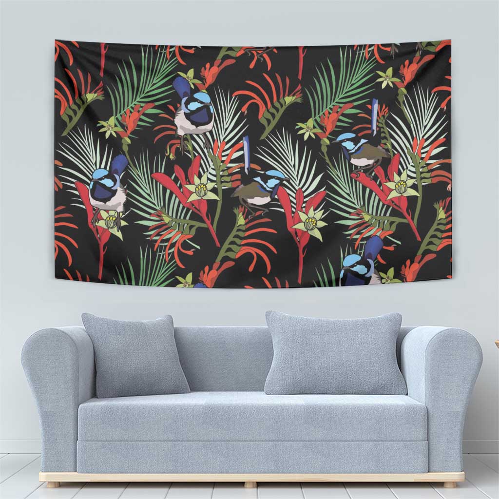 Australia Kangaroo Paw And Splendid Fairy-wren Tapestry Sameless Style