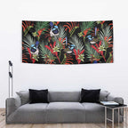 Australia Kangaroo Paw And Splendid Fairy-wren Tapestry Sameless Style