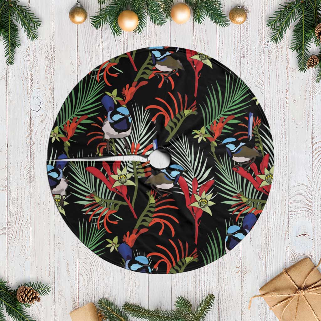 Australia Kangaroo Paw And Splendid Fairy-wren Tree Skirt Sameless Style