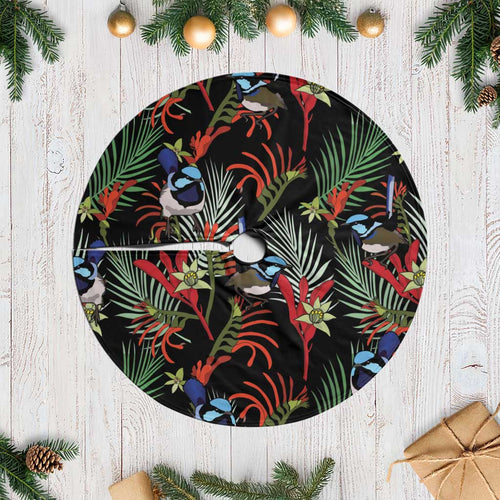 Australia Kangaroo Paw And Splendid Fairy-wren Tree Skirt Sameless Style