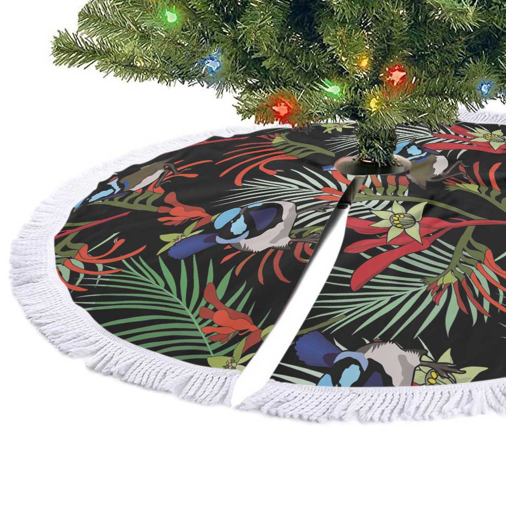 Australia Kangaroo Paw And Splendid Fairy-wren Tree Skirt Sameless Style