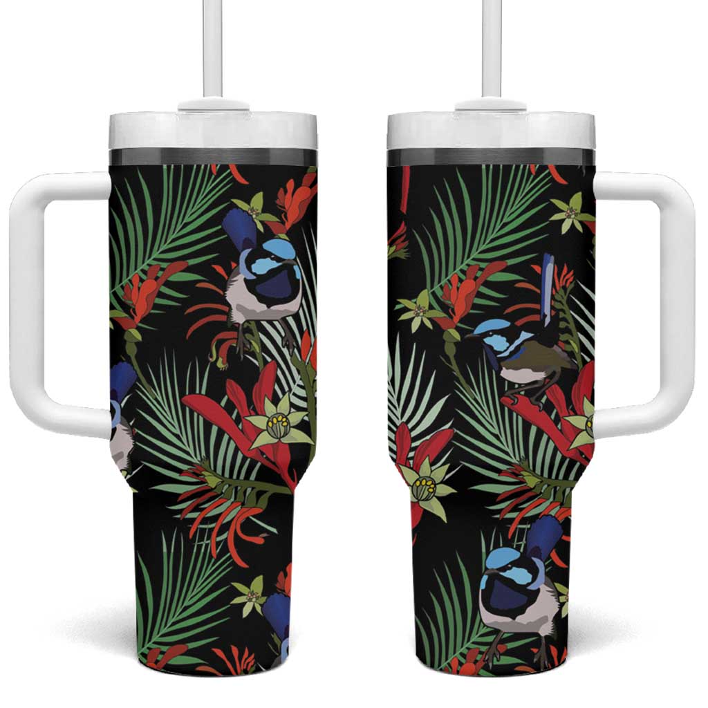 Australia Kangaroo Paw And Splendid Fairy-wren Tumbler With Handle Sameless Style