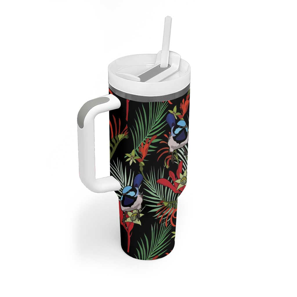 Australia Kangaroo Paw And Splendid Fairy-wren Tumbler With Handle Sameless Style