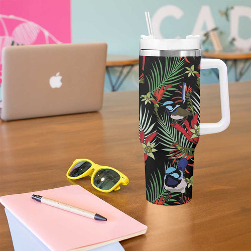 Australia Kangaroo Paw And Splendid Fairy-wren Tumbler With Handle Sameless Style