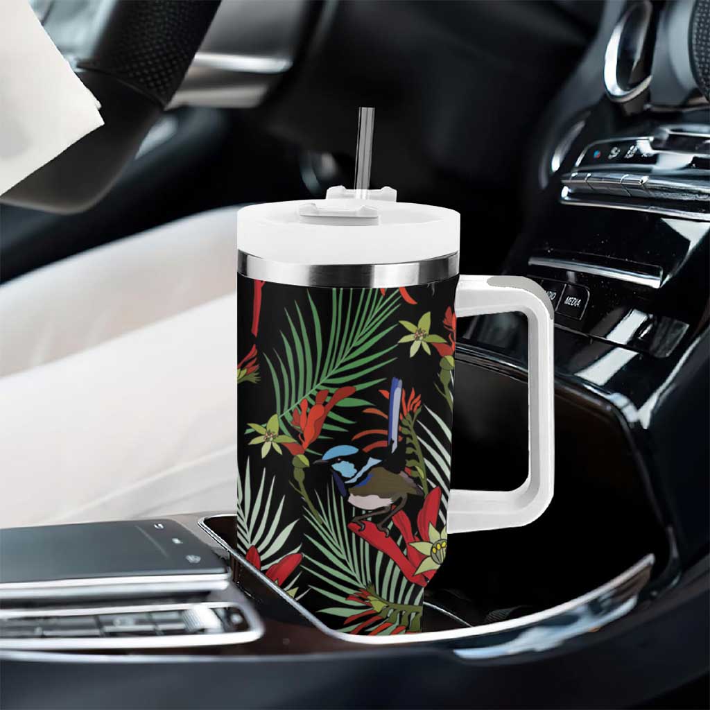 Australia Kangaroo Paw And Splendid Fairy-wren Tumbler With Handle Sameless Style