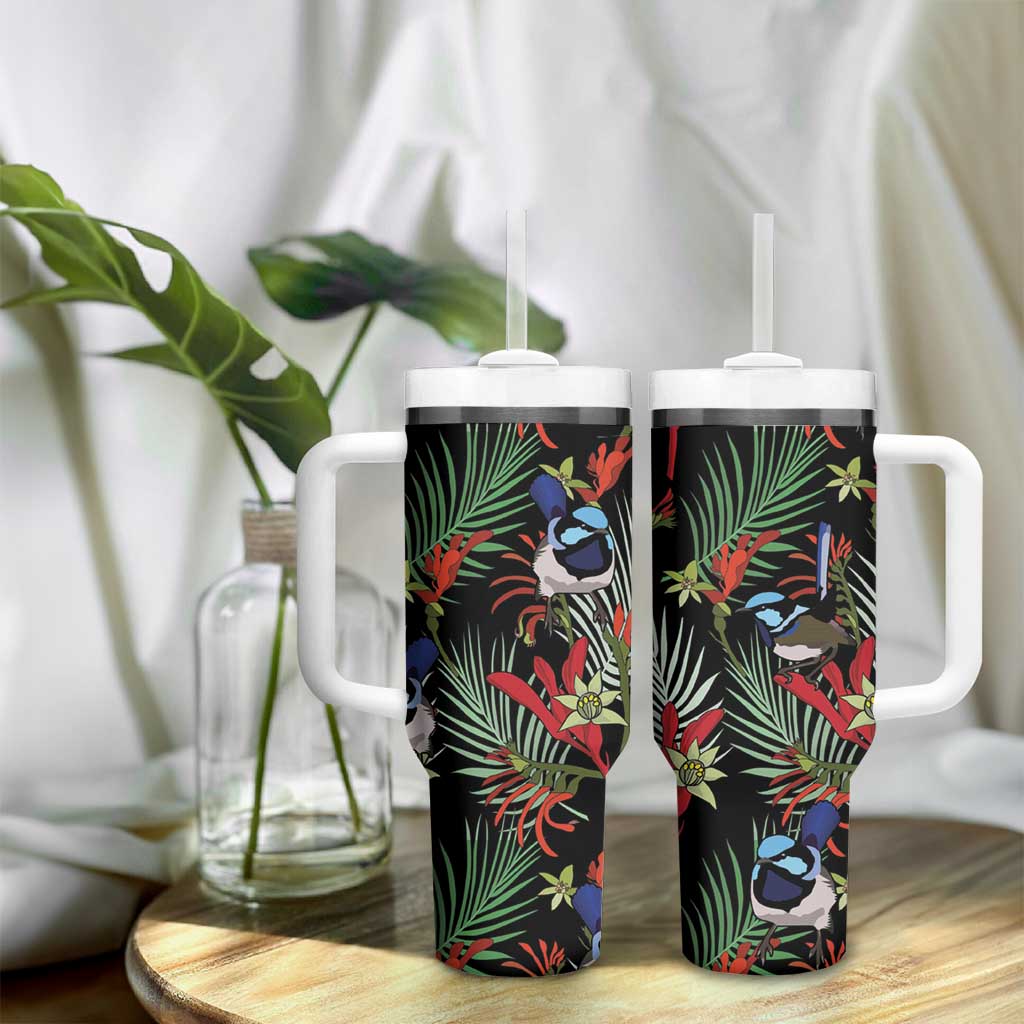 Australia Kangaroo Paw And Splendid Fairy-wren Tumbler With Handle Sameless Style