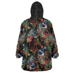 Australia Kangaroo Paw And Splendid Fairy-wren Wearable Blanket Hoodie Sameless Style