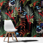 Australia Kangaroo Paw And Splendid Fairy-wren Window Curtain Sameless Style