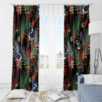 Australia Kangaroo Paw And Splendid Fairy-wren Window Curtain Sameless Style