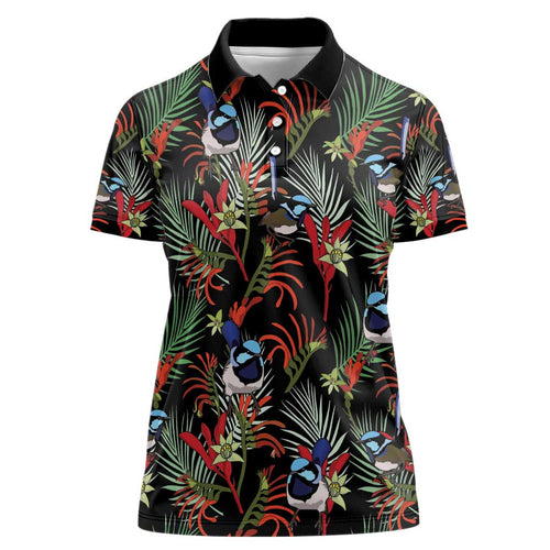 Australia Kangaroo Paw And Splendid Fairy-wren Women Polo Shirt Sameless Style