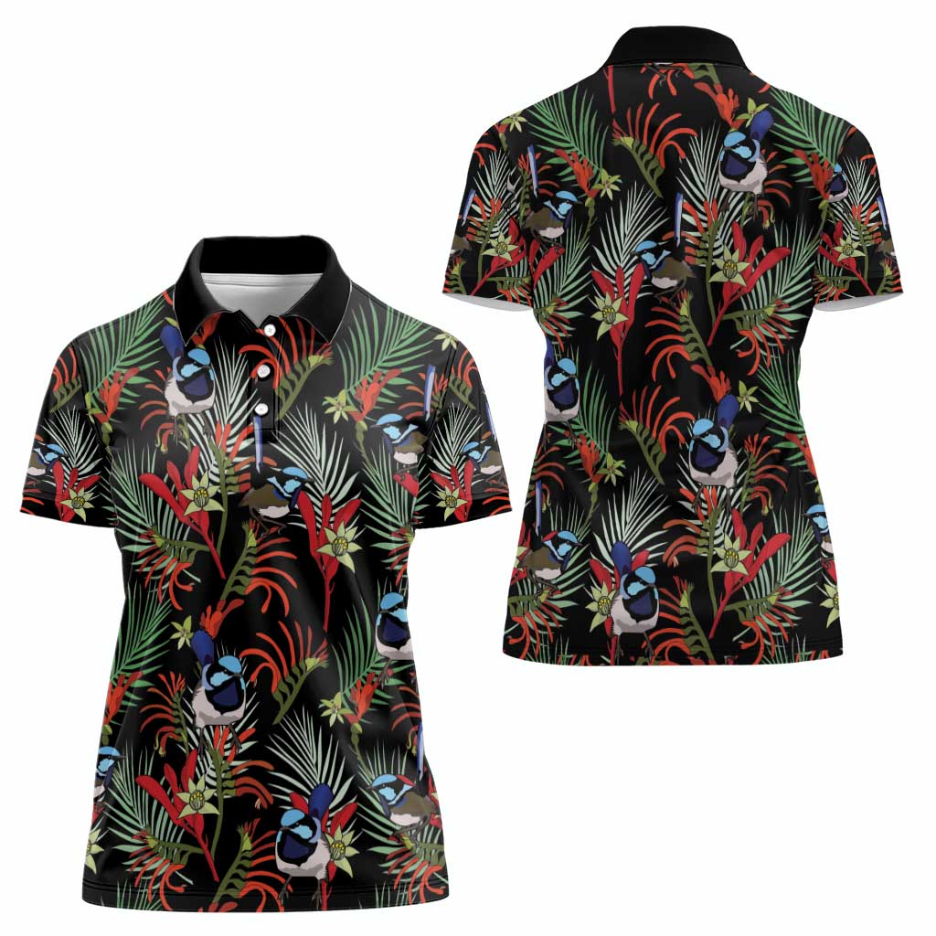 Australia Kangaroo Paw And Splendid Fairy-wren Women Polo Shirt Sameless Style