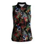 Australia Kangaroo Paw And Splendid Fairy-wren Women Sleeveless Polo Shirt Sameless Style