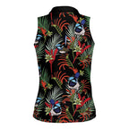 Australia Kangaroo Paw And Splendid Fairy-wren Women Sleeveless Polo Shirt Sameless Style